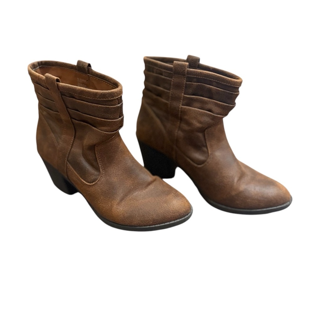 Arizona Jeans Co. Brown Western Ankle Boots with Chunky Heel size 7 - Picture 3 of 11